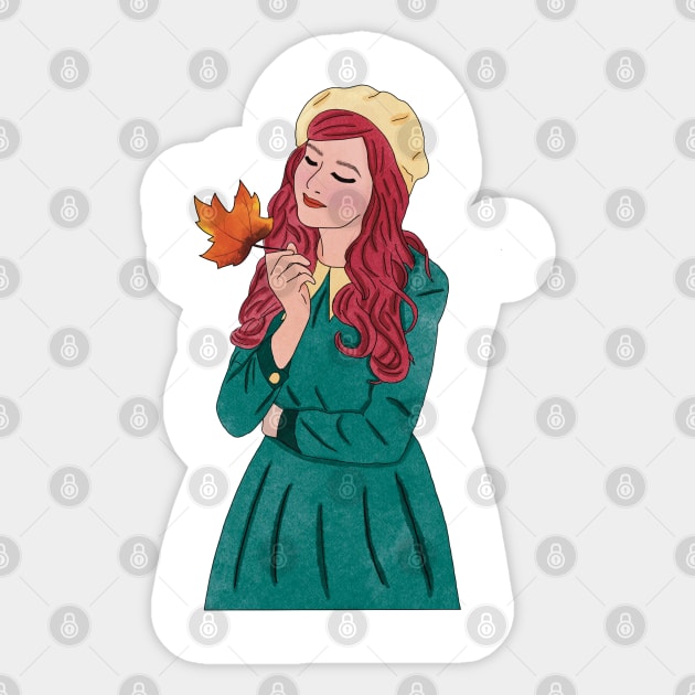 Fall girl (2) Sticker by piscoletters